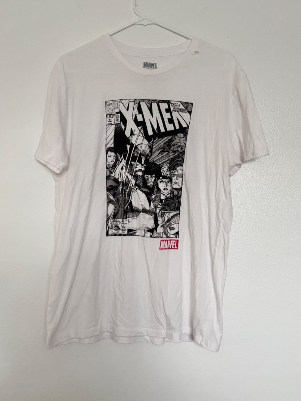 Marvel X-Men Comic Graphic T-Shirt Youth Large White Modern Casual